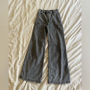 H&M Gray Elastic Waist Light Flare Denim